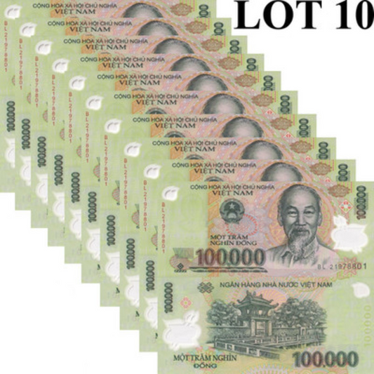 Viet Nam Vietnam 100000 Dong 2021 P 122 Polymer UNC 1/10 Bundle Lot 10 pcs