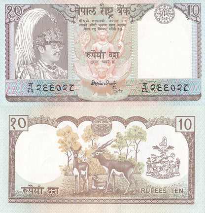 Nepal 10 Rupees 1990-1995 P 31a2 UNC MINOR FOXING 1/20 Bundle Lot 5 pcs