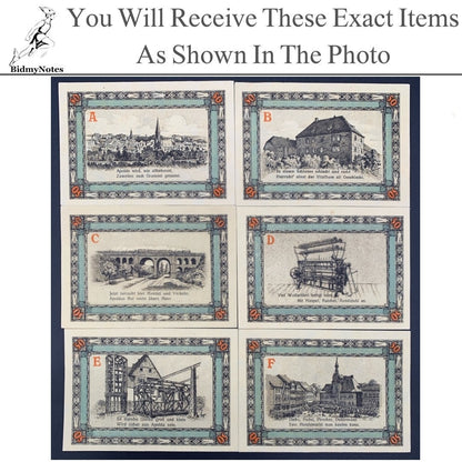 Germany Notgeld APOLDA 50 Pfennig 1921 Set 6 pcs