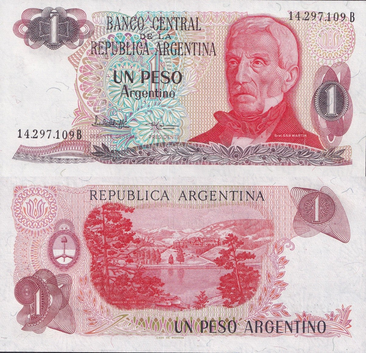 Argentina 1 Peso Argentino ND 1983-1984 P 311 UNC 1/20 Bundle Lot 5 pcs