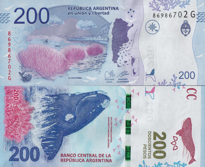 Argentina 200 Pesos 2023 P 364 UNC 1/10 Bundle Lot 10 pcs
