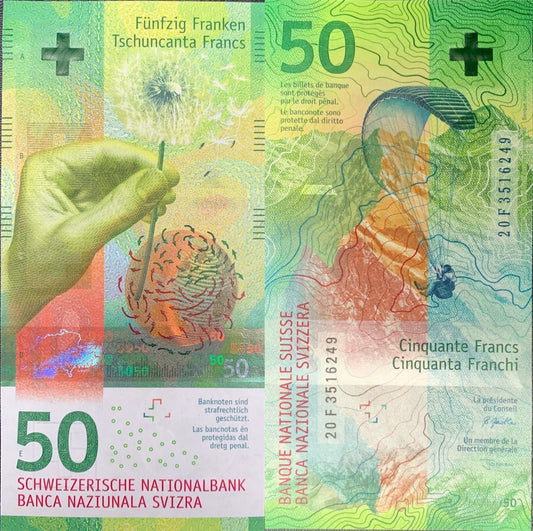 Switzerland 50 Franken 2020 P 77 UNC