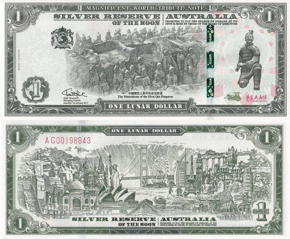 Australia 1 Lunar Dollar 2017 Silver Reserve of The Moon UNC With Folder