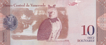 Venezuela 10 Bolivares 2007-2014 P 90 Random Sign UNC