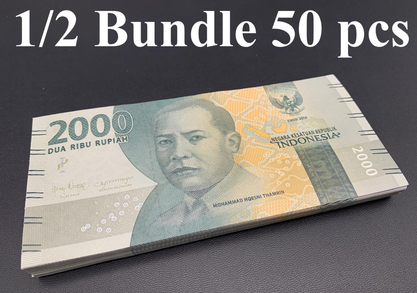 Indonesia 2000 Rupiah 2016/2018 P 155c UNC 1/2 Bundle Lot 50 pcs