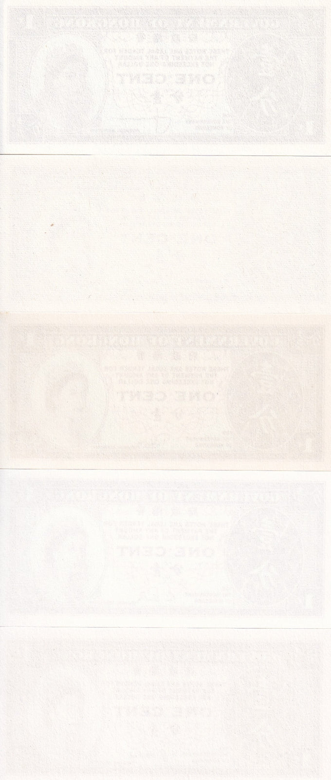 Hong Kong 1 Cent ND 1961-1995 P 325a - 325e QEII Gem UNC Full Set 5 Diff Sign