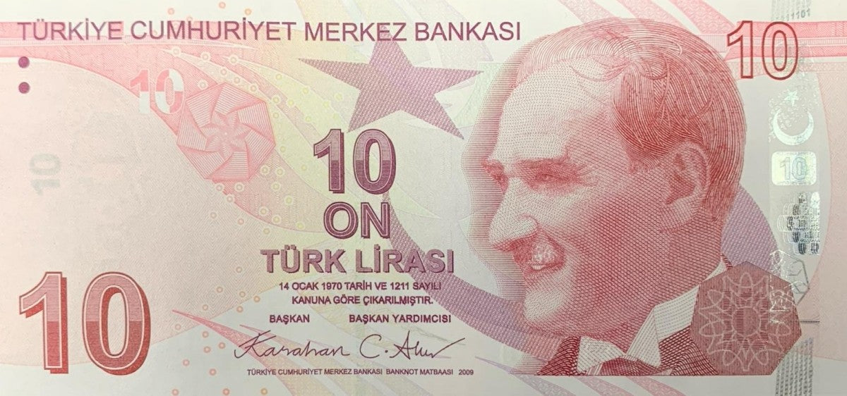 Turkey 10 Turk Lirasi 2009/2025 P 223 New Date UNC