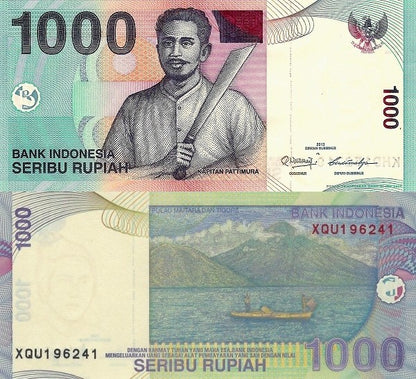 Indonesia 1000 Rupiah 2000-2016 P 141 Random Years UNC 1 Bundle Lot 100 pcs