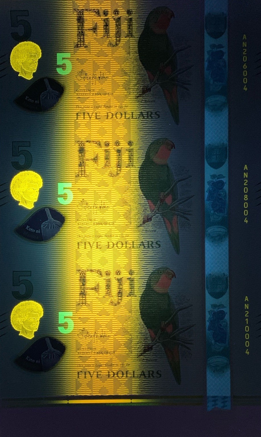Fiji 5 Dollars 2026 P New Design Polymer UNC UNCUT 3 IN 1