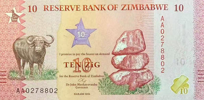 Zimbabwe 10 Zig 2026 P NEW Design UNC
