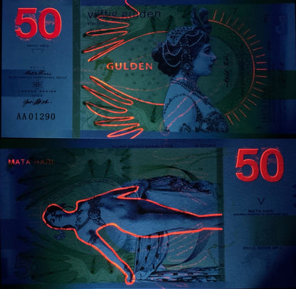 Netherlands Test Note 50 Gulden 2020 Mata Hari UNC Commemorative AA Prefix