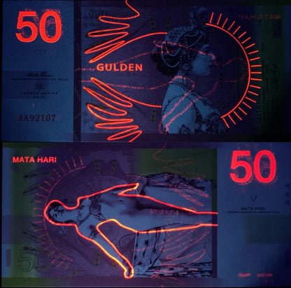 Netherlands Test Note 50 Gulden 2019 Mata Hari UNC Commemorative AA Prefix