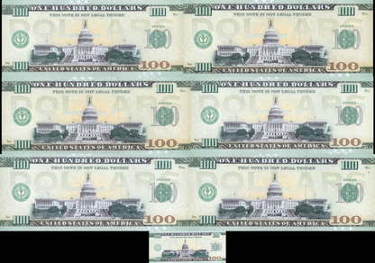 Usa 2024 WWE 100$ TEST NOTE Cody Rhodes Roman Reigns The Rock Cena Hogan Set 7 p