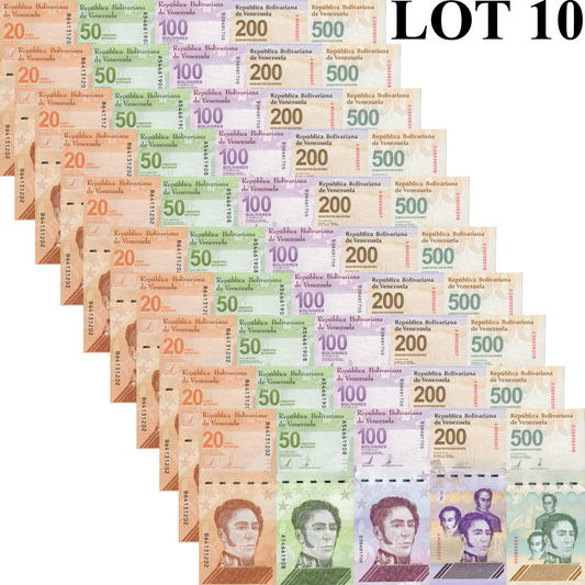 Venezuela 20 50-500 Bolivares 2021 2023 2025 P 117-121 P New UNC Set 5 Lot 10 p