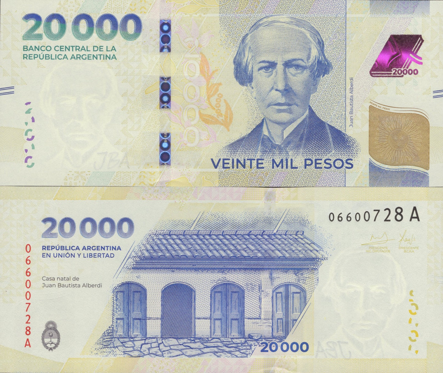 Argentina 20000 Pesos ND 2024 P 370 New Design UNC